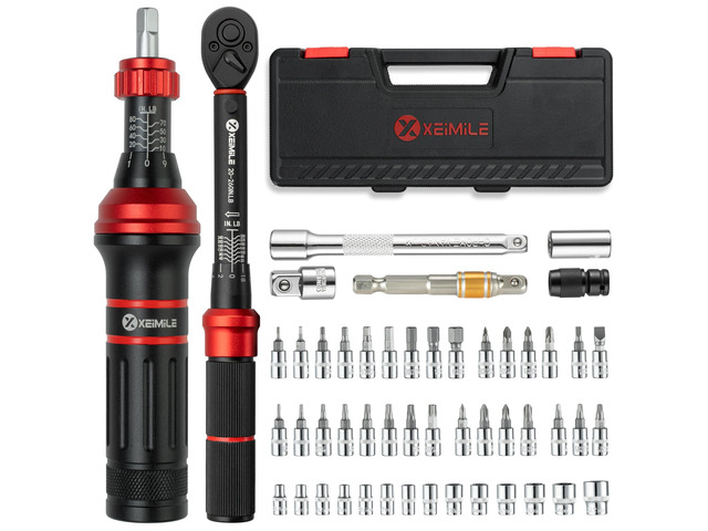 52Pcs 1/4' Drive Small Torque Wrench &Screwdriver Set 20-260In. Lb 1/4 Torque Wrench (2.3-29.4Nm),10-80 Inch Pound Torque Screwdriver,72T Dual...