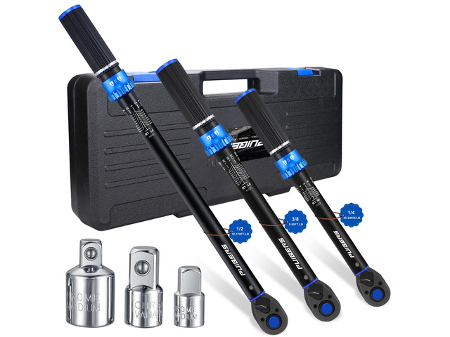 Torque Wrench Set 1/2 3/8 1/4 inch Drive Click, 3Pcs Torque Wrenches 10-170 FT. LB,5-50FT. LB,20-240IN. LB, Inch pound Torque Wrench with 3 Pcs...