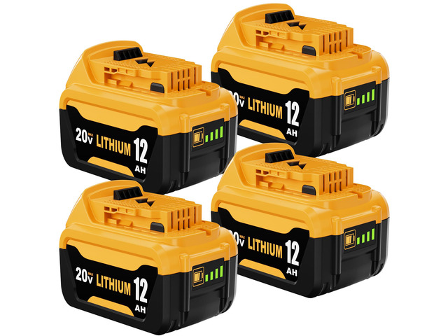 4Pack 12000mAh High Capacity DCB206 Replacement for Dewalt 20V Max Battery Compatible with Dewalt 20V Battery DCB200 DCB201 DCB203 DCB207...