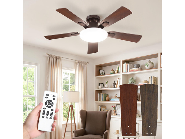 42 Inch Flush Mount Ceiling Fans with Lights, Remote & APP Control Bright Light, 3CCT, Dimmable, Memory Function, Timer, Reversible Blade, Quiet DC...