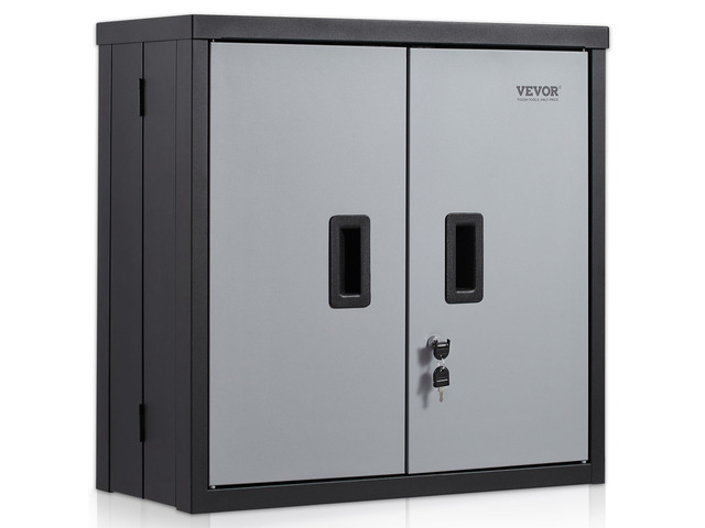 Foldable Wall Cabinet, Metal Garage Locker Mounted 26' Small Tool Chest 240 LBS Loading Capacity Adjustable Shelf Magnetic Door File for Warehouse...