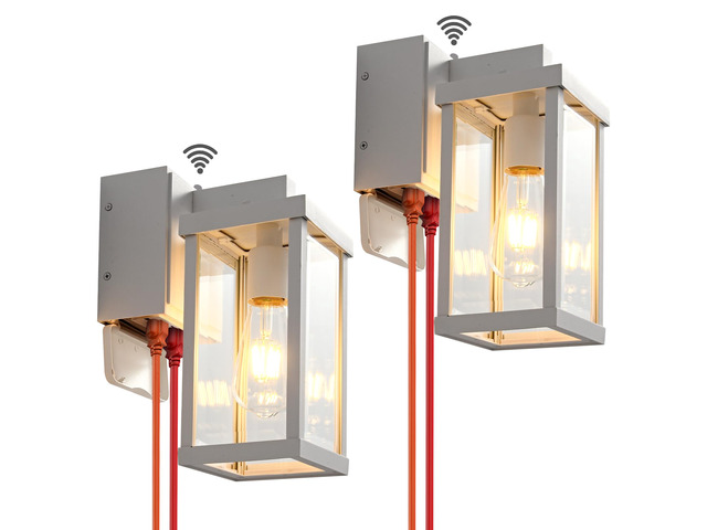 Porch Lights with GFCI Outlets Dusk to Dawn Outdoor Wall Lights Waterproof Exterior Lighting Fixtures Modern Outside Lights Wall Mount for House...