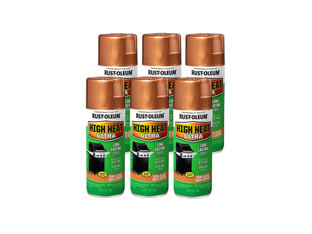 High Heat Ultra Aged Copper Spray Paint Up To 1200Â°F Protection, Grills Fire Pits And Stoves, Rich Metallic Finish, 12 Oz