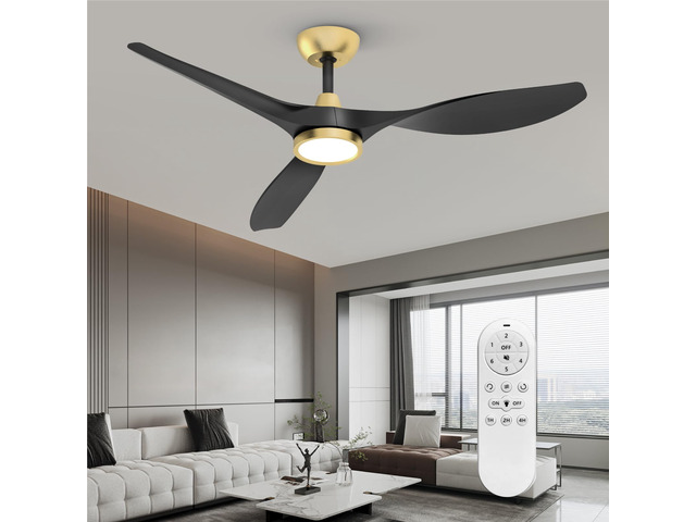 52'' Modern Ceiling Fan with Light, Wide Blade Design, Remote DC Motor,Reversible,Color Adjustable,Dimmable,Led Light,6 Speeds,3...