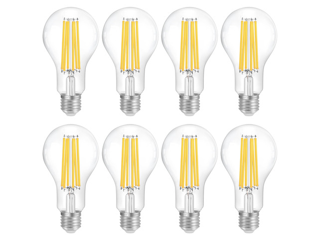 150W Eq Dimmable A23 LED, 2650LM, 3000K, E26, 8P 18W, clear glass, vintage filament, instant on, no flicker, for table lamps, living room, bedroom,...