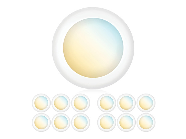 (12 Pack) 5/6 Inch Dimmable 3CCT LED Disk Lights, 15W Surface Mount Recessed Ceiling Disc Lighting, 3 Color Selectable 3000K/4000K/5000K, 1050lm,...
