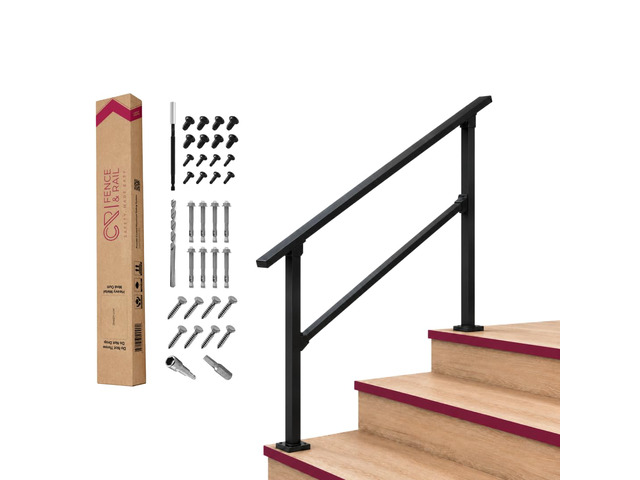 CR Fence & Rail 2-3 Step Stair handrail, Perfect for Hand Rails for Outdoor Steps, Indoor Staircase handrail & Porch, Deck, and Balcony for...