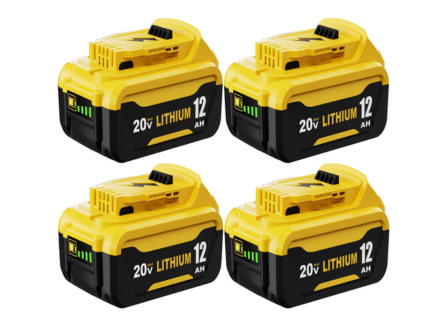 4 Packs 12000mAh Replacement for Dewalt 20V Max Battery DCB208 Compatible with Dewalt 20 Volt Batteries DCB207 DCB206 DCB204 DCB203 DCB200