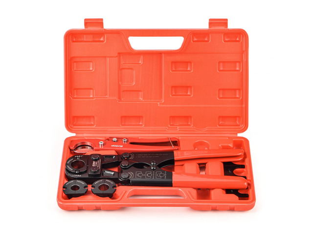 iCrimp Pex Pipe Crimping Tool kit for 3/8,1/2,3/4,1-inch Copper Ring with Free Gauge & Pex Pipe Cutter -Meet ASTM F1807 and Portable