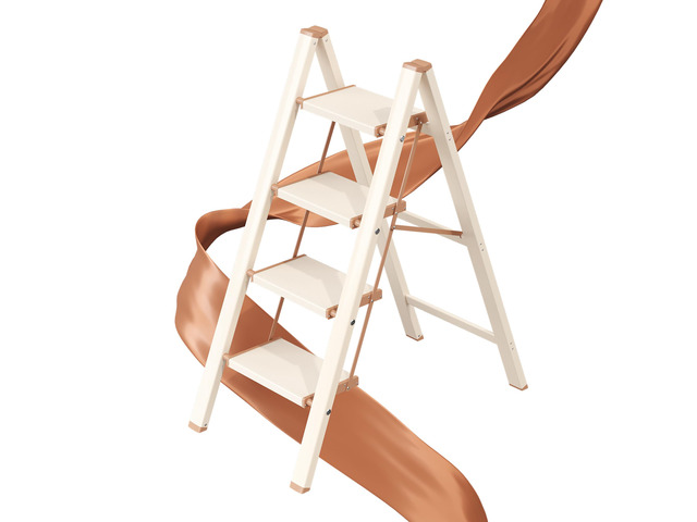 4 Step Ladder, Foldable Aluminum Step Stool with Anti-Slip Pedal Lightweight yet Sturdy, Portable, Non Slip Feet, 300Lbs Capacity, Elegant Look,...