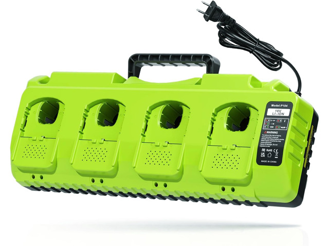Replace Ryobi 18V Battery Charger,P117 Dual-Port Simultaneous Charger for Ryobi 12V-18V One+ Lithium Battery P100 P102 P103 P105 P107 P108 P190...