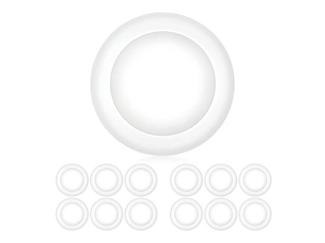 (12 Pack) 5/6 Inch Dimmable LED Disk Light Surface Flush Mount 15W, UL Listed, Recessed Retrofit Ceiling Disc Lights, Energy Star, Installs into...