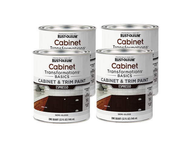 372011-4PK Transformations Basics Cabinet & Trim Paint, Quart, Espresso, 4 Pack