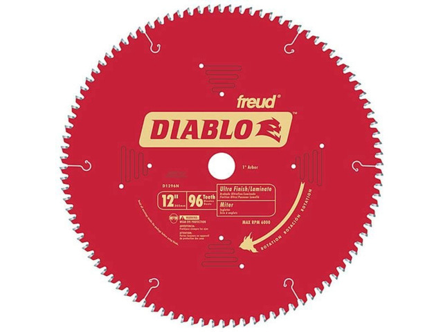Saw Blade - 12' Diameter, 96 TCG Teeth, 1' Arbor for Medium Aluminum Cutting -.091' Kerf, -5 Degree Hook Angle.071' Plate, 5000 Max RPM - D1296N