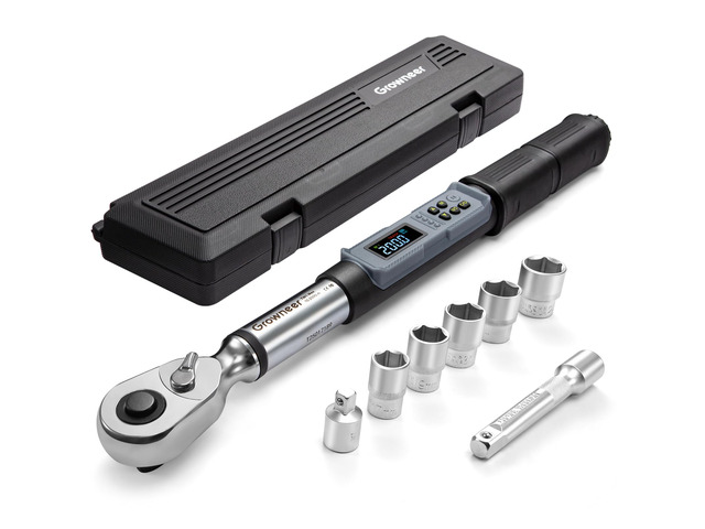 Upgraded Digital Torque Wrench Set, 7.38-147.5 Ft-lbs/10-200 nm, 1/2'' Drive Rachet Torque Wrench with Buzzer & Colorful LED Indicator, Electronic...