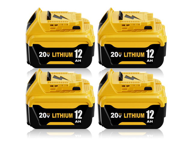 4Pack 12000mAh Longer Runtime Battery Replacement for Dewalt 20V Battery Compatible with Dewalt 20V Max Battery DCB201 DCB203 DCB204 DCB206 DCB207...