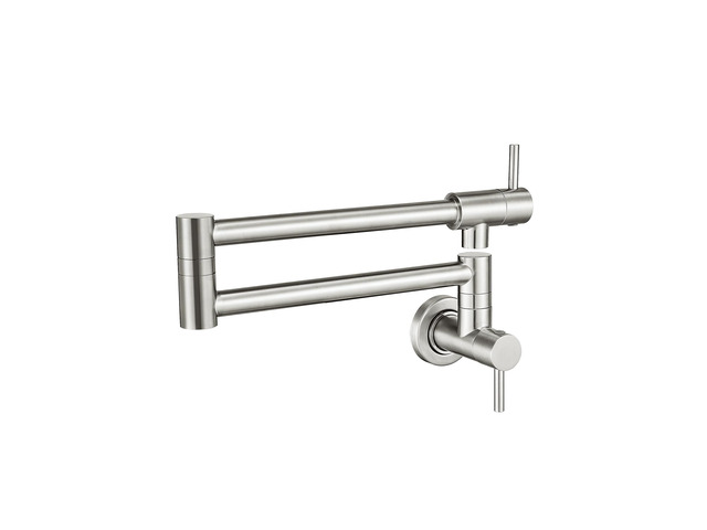 Pot Filler Faucet Brushed Nickel for Kitchen Over Stove 22.5 Inch Wall Mount Folding Stretchable Kitchen Stainless Steel Pot Filler Double Joint...