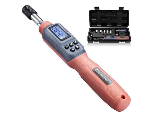 Digital Torque Screwdriver, 2.66-53.1 In-lbs/0.3-6 Nm, 1/4'' Drive Inch Pound Torque Screwdriver Electrician with Buzzer & LED Indicator, 27 In 1...