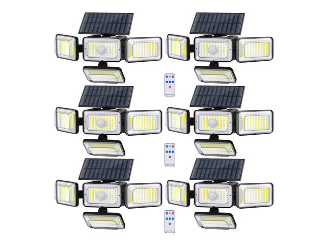 Solar Lights Outdoor, 288 LED 2800LM Motion Sensor Outdoor Light with Remote Control, 4 Heads IP65 Waterproof Solar Flood Security Lights for...
