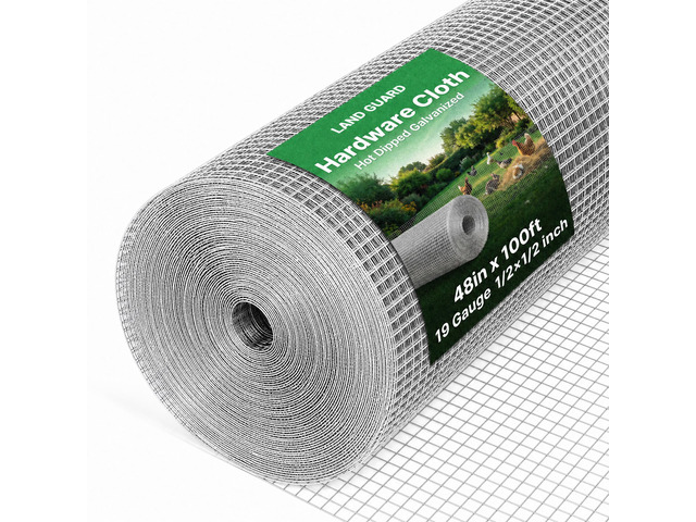 19 Gauge Hardware Cloth, 1/2 inch 48inch×100ft Chicken Wire Fence, Galvanized Welded Cage Wire Mesh Roll Supports Poultry Netting Cage Fence