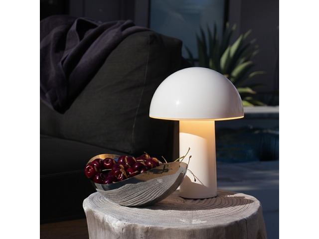 Celia Table Lamp 10' Touch-Controlled Mushroom Small Lamp, Cordless & Dimmable LED, Portable Bedside Night Light, Sustainable Accent Light,...