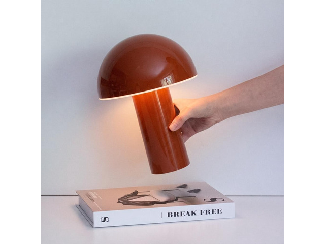 Celia Table Lamp 10' Touch-Controlled Mushroom Accent Lamp, Cordless & Dimmable LED, Portable & Rechargeable Bedside Night Light, Sustainable...