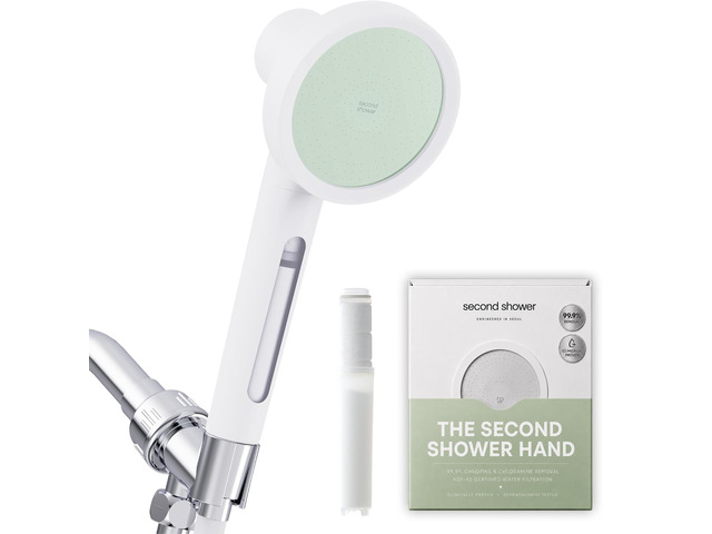 SecondShower Filtered Shower Head with Handheld for Hard Water - NSF Certified 99.9% Chlorine Removal, High Pressure, Korean Vitamin C Filter for...