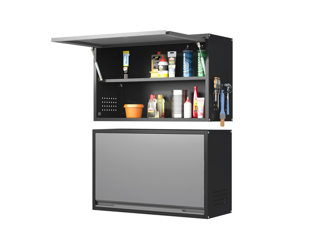 Garage Wall Cabinet with Up-Flip Door, 19.7' H Metal Wall Cabinet Wall Mounted Metal Storage Cabinet for Kitchen,Garage,Basement,Ware House...