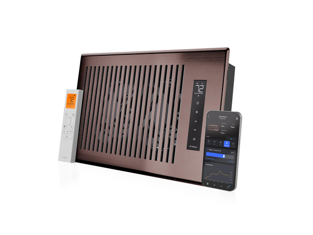 AIRTAP T6, Bronze Register Booster Fan for 6x12 Openings Automatic Open/Close Vents, Wireless LCD Temperature Controller, WiFi App, Quiet...