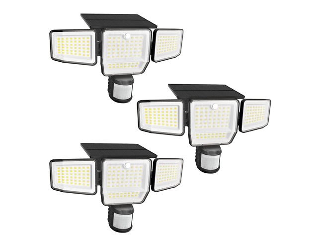 6000LM Solar Lights Outdoor, 4 Heads Motion Sensor Outdoor Lights, Solar Flood Lights for Yard House Outside Garage, IP65 Waterproof, 3 Modes, Easy...