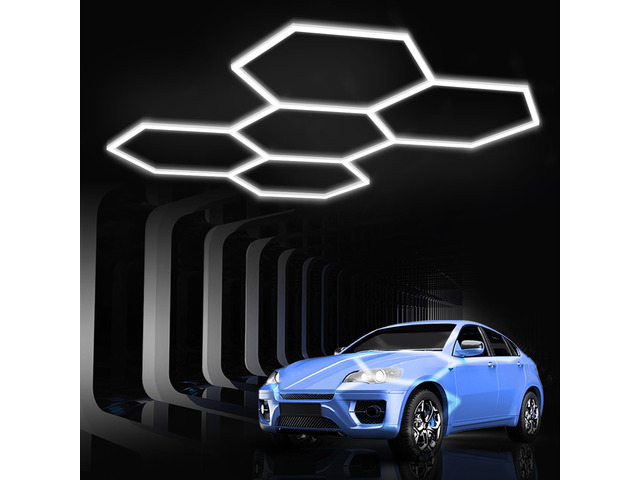 Hexagon Garage Lights: Hexagon led Gym Lights 26520LM DIY LED Shop Light Car Detailing Ceiling Light for Basement Warehouse Workshop Barbershop Car...