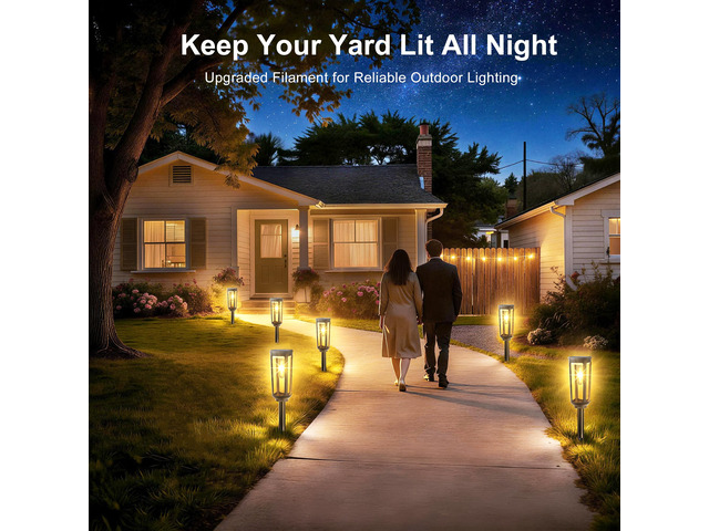 Solar Pathway Lights Outdoor Waterproof, 2 Pack Solar Walkway Lights Solar Light outdoor for Lawn Yard Garden Patio Driveway Decor Landscape, Warm...
