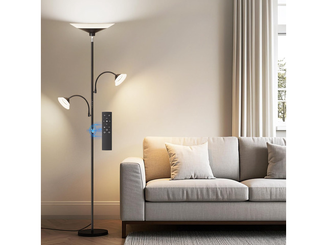 42W 3-Light Torchiere Floor Lamp, LED Tree Standing Lamp Dimmable Bright Floor Lamp with Remote, 2300LM, 3 Color Temperatures, 72' Tall, for Living...