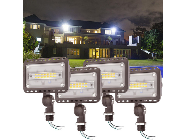 20W 2800LM LED Flood Lights Outdoor, 5000K, UL Listed, 4 Pack IP65 Waterproof Exterior Security Wall Lighting with 180°Knuckle, 120V Outside...