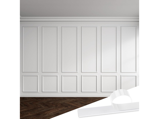 6set Peel and Stick Wall Molding Kit 3D Premade, 24x54in Accent Wall Moulding Kit, Wainscoting Panel, for Interior Decor, Ready to Assemble, Peel...