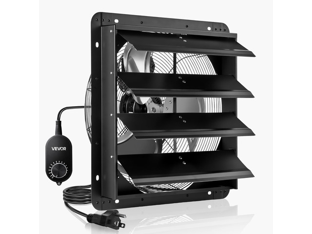18 in Shutter Exhaust Fan Wall-Mount Automatic Louvers Variable Speed, Sturdy Steel Housing, Low Noise, AC Motor, 3051 CFM Ventilation and Cooling...