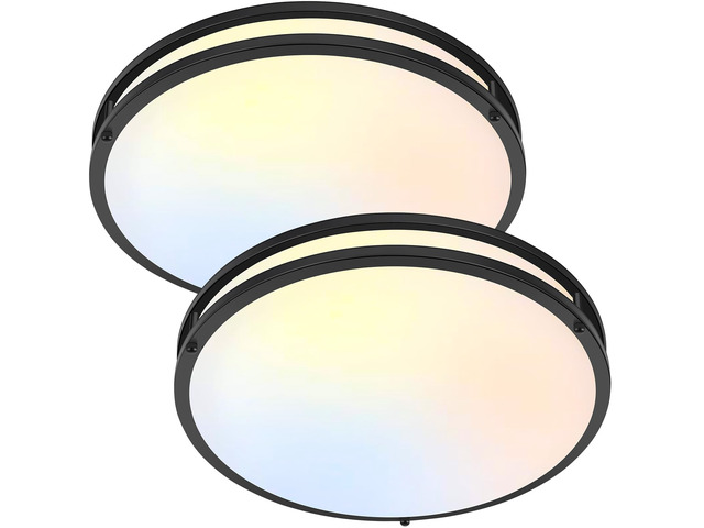 LED Flush Mount Ceiling Light Fixture 50W 5CCT Dimmable 16 Inch 6000LM Selectable 2700K Warm White-6500K Adjustable Round Ceiling Lamp for Bedroom...