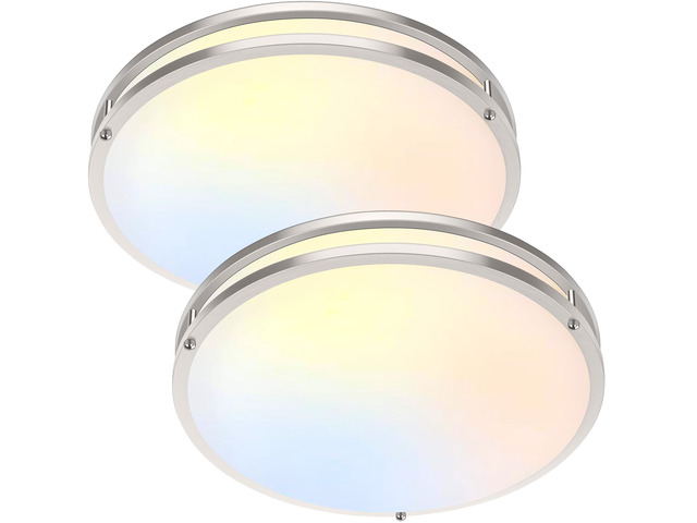 LED Flush Mount Ceiling Light Fixture 50W 5CCT Dimmable 16 Inch 6000LM Selectable 2700K Warm White-6500K Adjustable Round Ceiling Lamp for Bedroom...