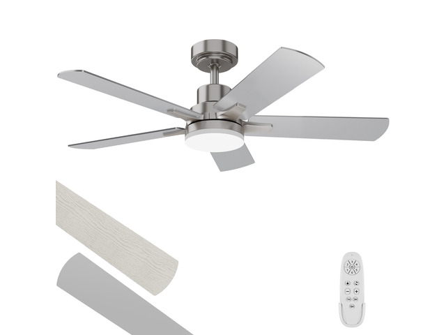 Ceiling Fan with Light 42-Inch, Remote Control Reversible DC Motors, 3CCT Dimmable Timer Noiseless, White Ceiling Fan for Bedroom Living Room,...