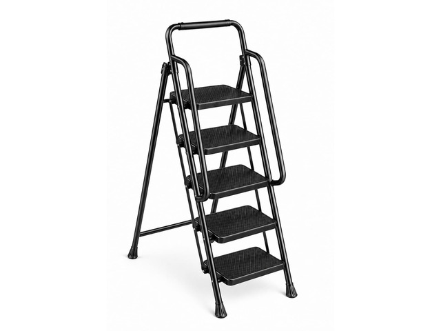 Step Ladder 5 Step Folding Step Stool Step Ladder with Wide Anti-Slip Pedal Step Stool Foldable for Adults Lightweight, Portable Steel Use for Home...