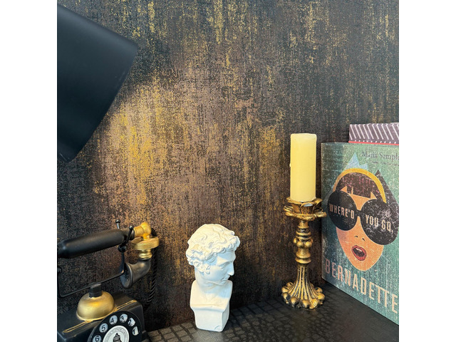 Vintage Metallic Peel and Stick Wallpaper Industrial Metallic Concrete Wall Paper Modern Stick on Wallpaper Self Adhesive Contact Paper(17.3' x...