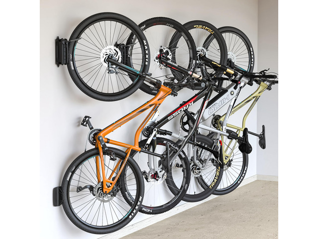 Swivel Bike Wall Mount, Vertical Bike Rack for Garage, 4 Pack, Grey Space-saving bike hanger with 150° swivel holds 66 lb each; fits tires up to...