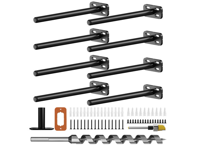 8pcs Wall Shelf Brackets Heavy Duty Floating Shelf Bracket Hidden,Invisible Black Shelving Brackets Decorative Floating Shelf Hardware Heavy...