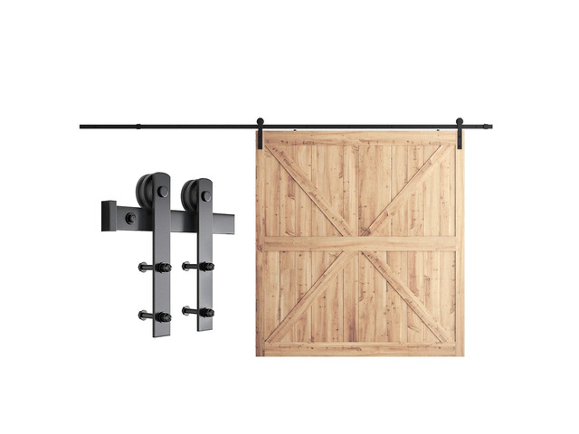 12ft Sliding Barn Door Hardware kit, Fit 72' Wide Door Panel Barn Door Track, Sliding Door Hardware kit, Smoothly and Quietly -Heavy Duty Sturdy...