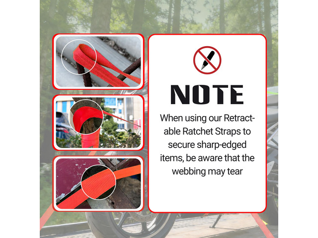 Retractable Ratchet Straps 1' x 13 Ft, Bolt-On, 1,800 Lbs, Red, 2 Pack Heavy Duty Tie Downs, auto self retracting design, Secure Cargo, For Trucks,...
