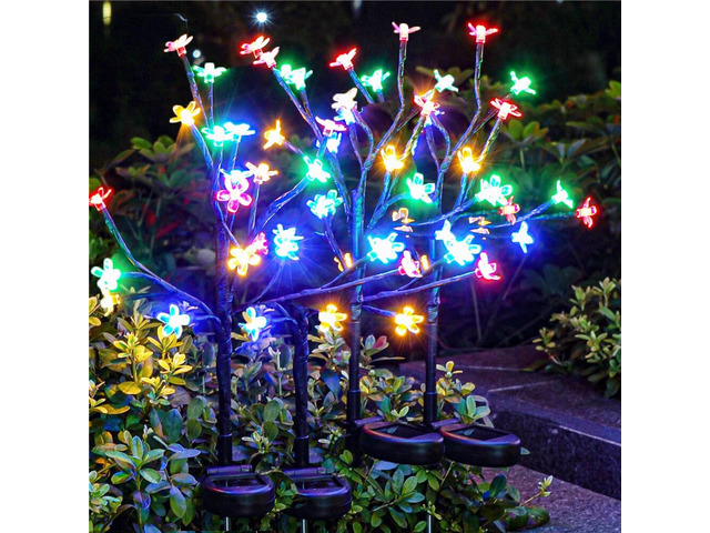 8 Pack Solar Lights Outdoor Waterproof, Garden Lights Solar Flowers 2 Modes 160LED, Fairy Garden Decor for Outside, Yard, Patio, Pathway, Lawn...