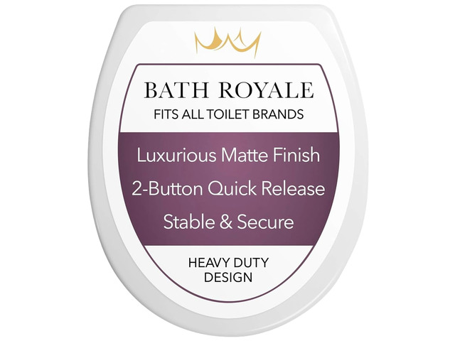 Slow Close Toilet Seat Round BR283-00 Heavy Duty & Scratch Resistant, Fits All Toilet Brands, MasterSuite Series