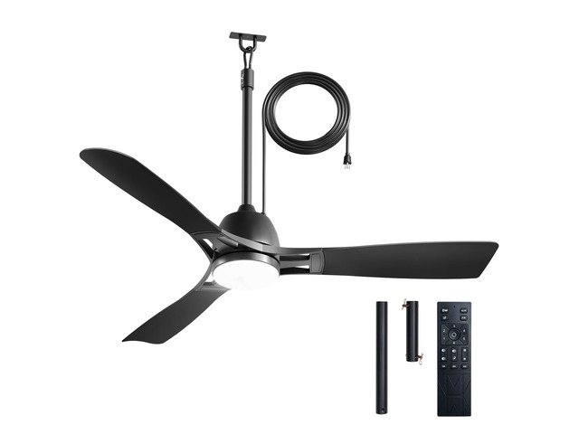 52' Outdoor Ceiling Fans with Lights, IP65 Waterproof Gazebo Fan Waterproof, Remote Control, 3000-6000K, 6 Speeds, Hook Hanging Plug in, for Patio...