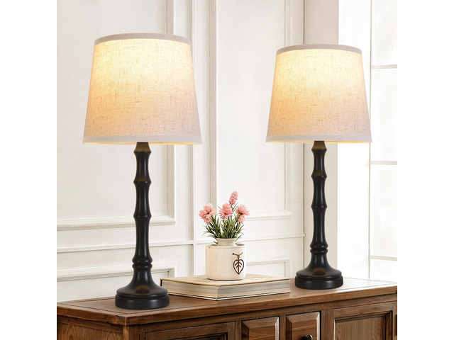 Lamps Set of 2 Modern Farmhouse Table Lamp Bedside Reading Lamps Living Room End Tables Set Lamps for Night Stands Bedroom Night Lamp,High 26.25...