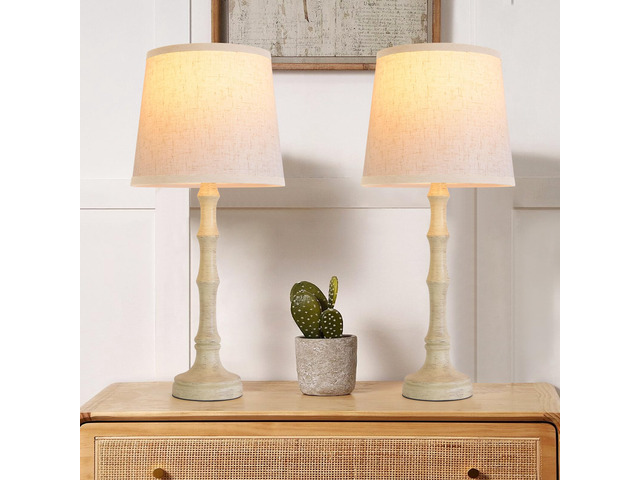 Lamps Set of 2 Modern Farmhouse Table Lamp Bedside Reading Lamps Living Room End Tables Set Lamps for Night Stands Bedroom Night Lamp,High 26.25...